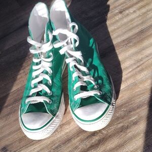 Vibrant Green High-Top Sneakers